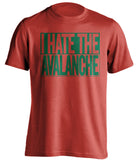 I Hate the Avalanche Minnesota Wild red TShirt