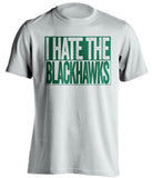 I Hate the Blackhawks Minnesota Wild white TShirt