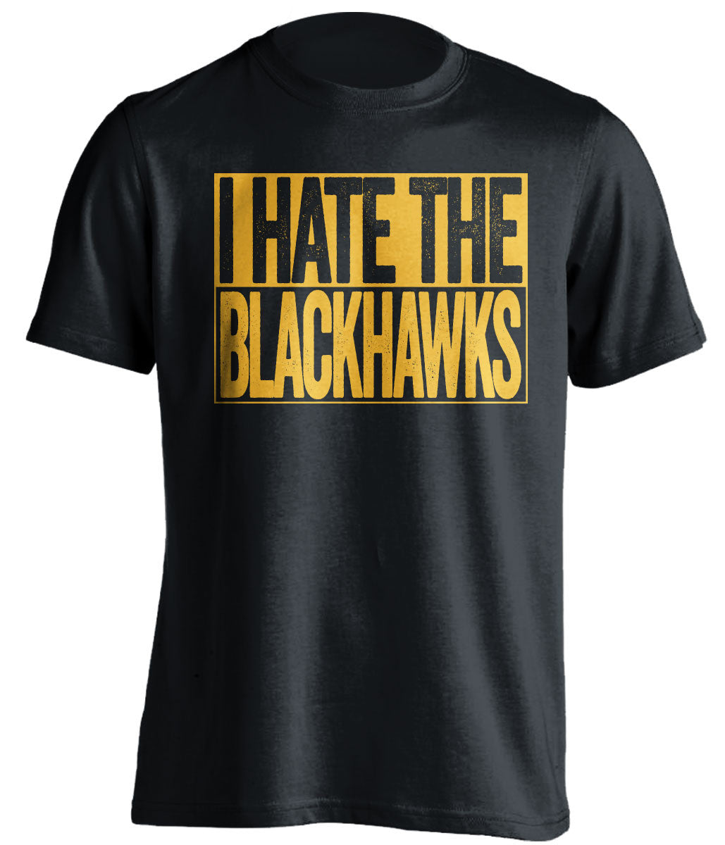 I Hate the Blackhawks Nashville Predators black TShirt