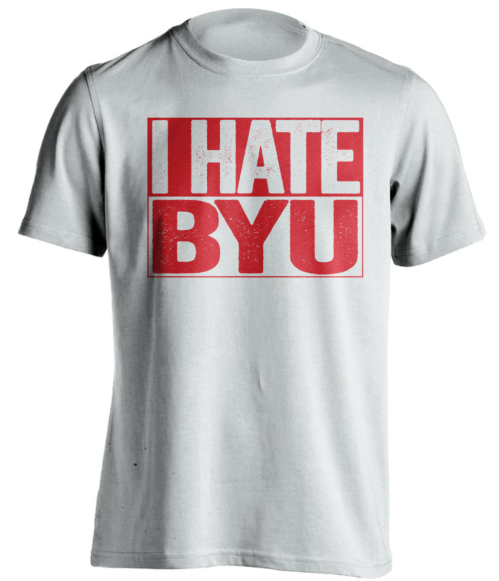 i hate byu utah utes white shirt