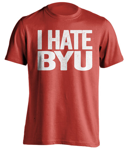 i hate byu utah utes red tshirt