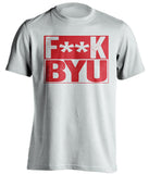 F**K BYU University of Utah Utes white TShirt