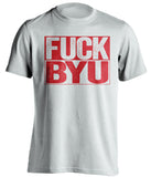 FUCK BYU University of Utah Utes white TShirt