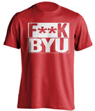 F**K BYU University of Utah Utes red TShirt