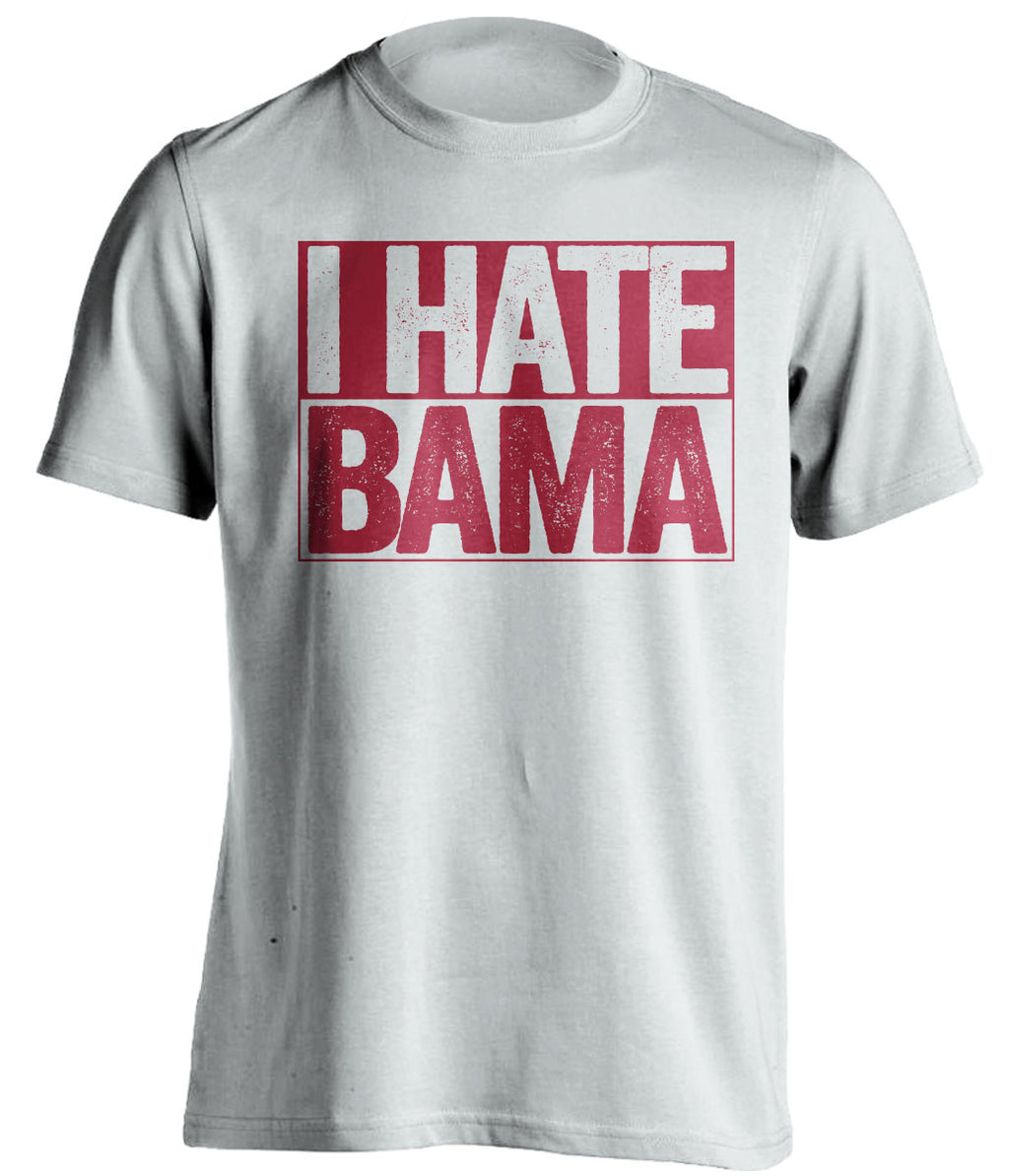 I Hate Bama Arkansas Razorbacks white TShirt