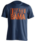 i hate bama auburn tigers blue shirt