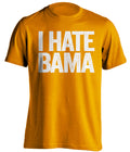 i hate bama tennessee volunteers orange tshirt