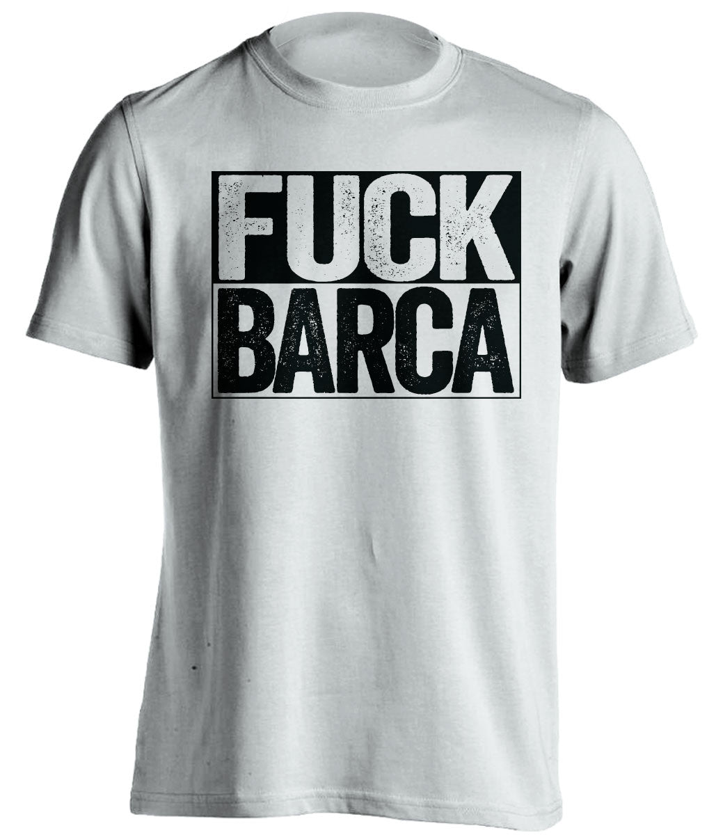 FUCK BARCA Real Madrid CF white TShirt