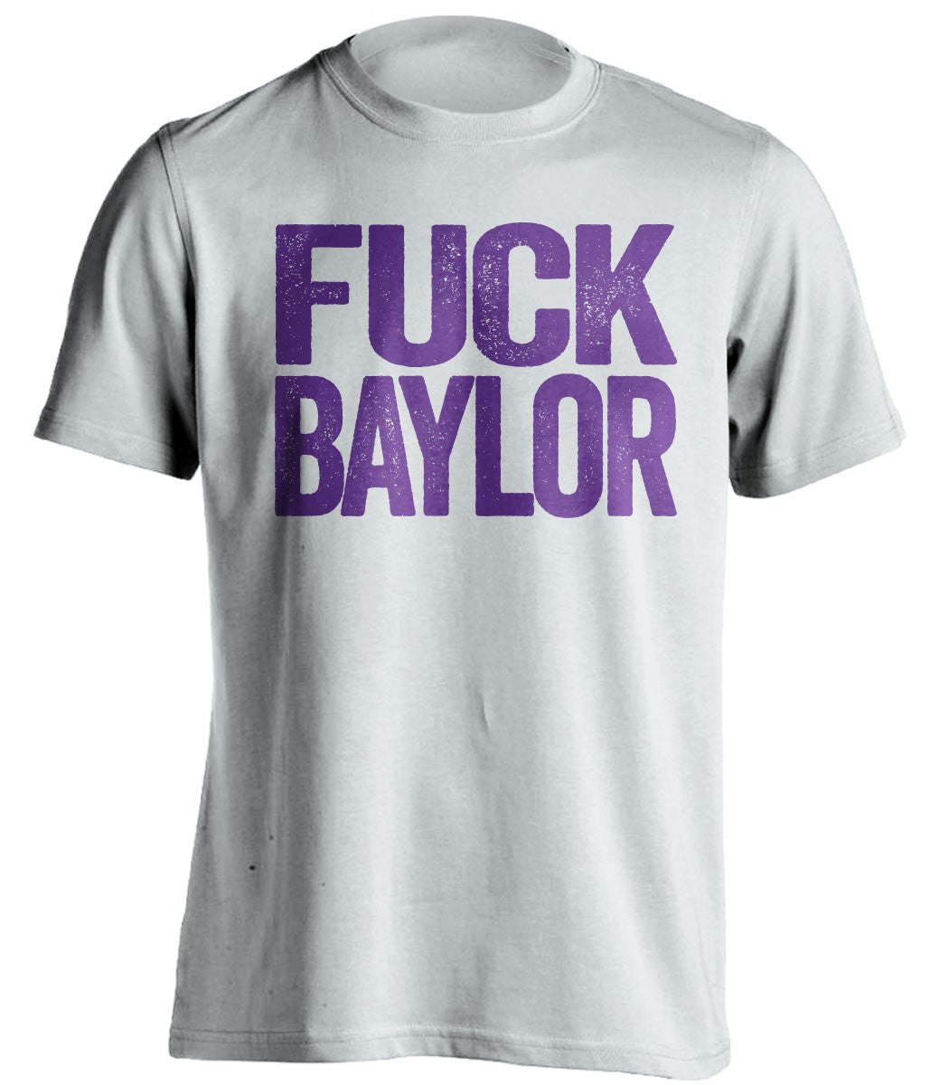 fuck baylor tcu horned frogs white shirt