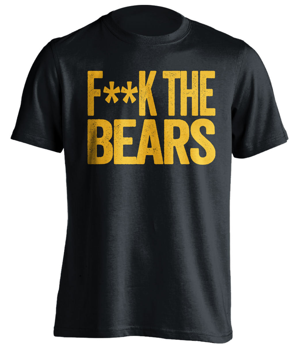 f**k the bears green bay packers black tshirt
