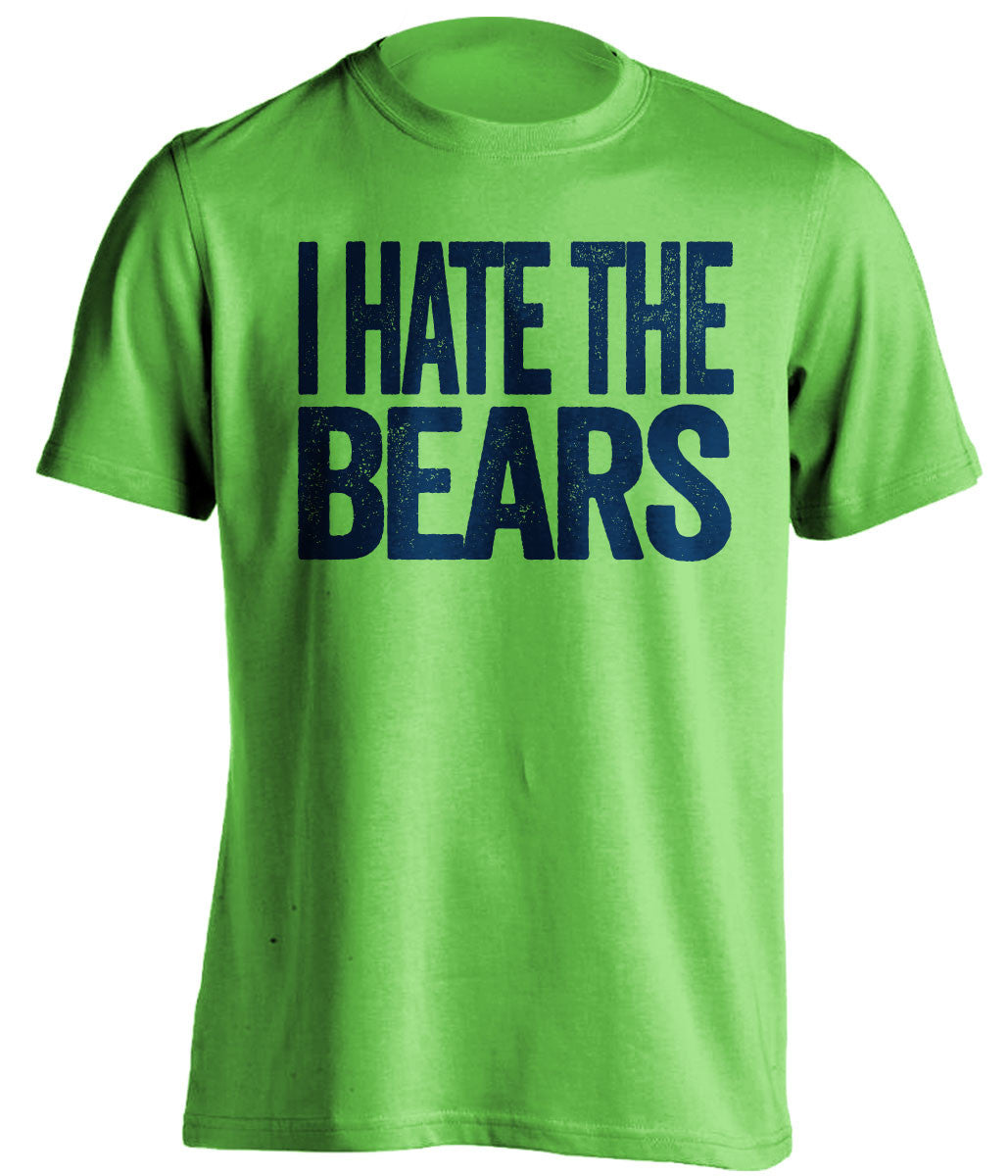 i hate the bears seattle seahawks green tshirt