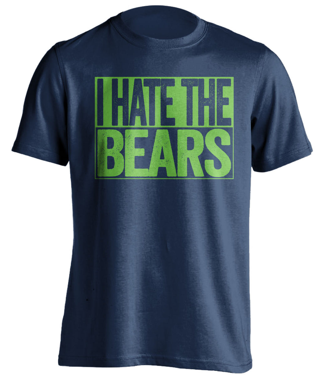 i hate the bears seattle seahawks blue shirt