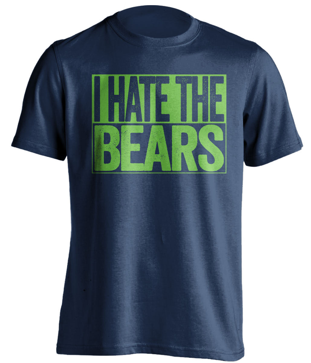 i hate the bears seattle seahawks blue shirt