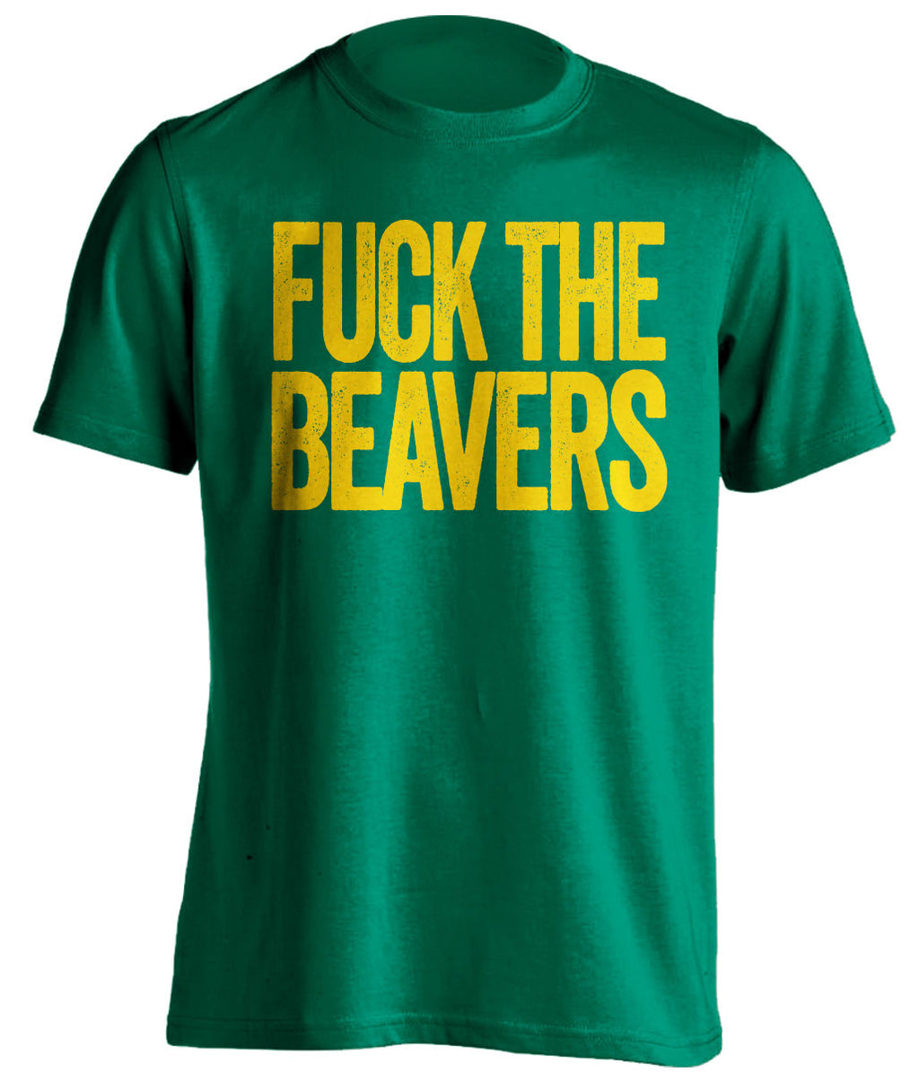 fuck the beavers oregon ducks green tshirt