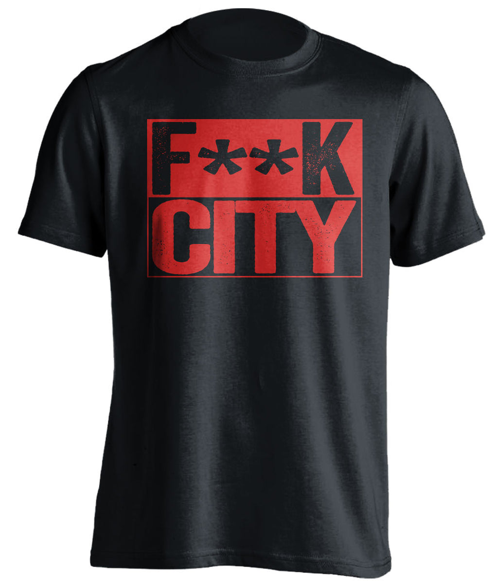 F**K CITY Manchester United FC black TShirt