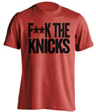 f**k the knicks chicago bulls red tshirt