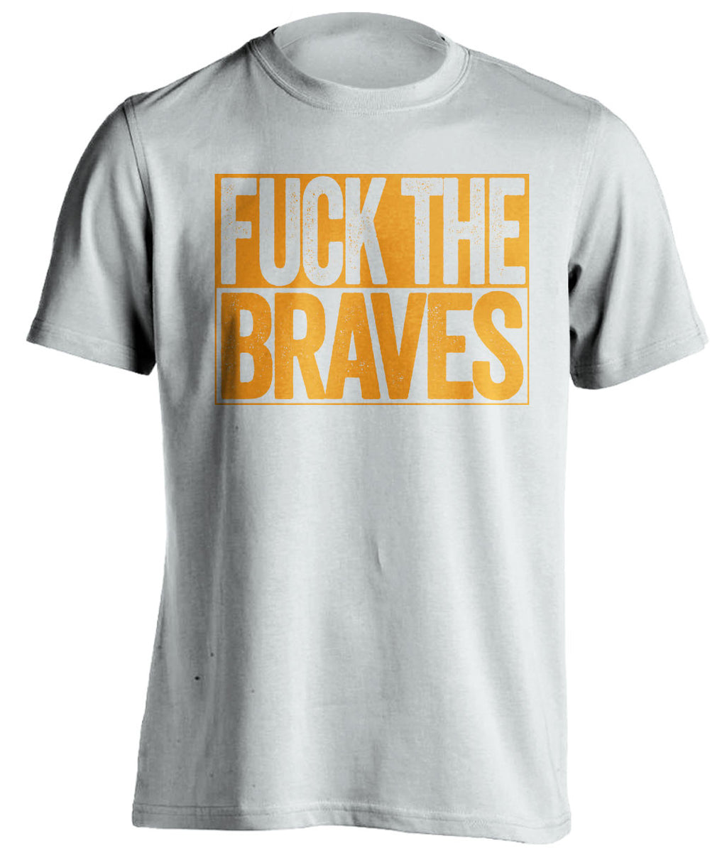 FUCK THE BRAVES New York Mets white TShirt