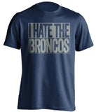 I Hate The Broncos - Dallas Cowboys Fan T-Shirt - Box Design - Beef Shirts