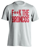 f**k the broncos atlanta falcons white shirt