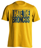 I Hate The Broncos - San Diego Chargers Fan T-Shirt - Box Design - Beef Shirts