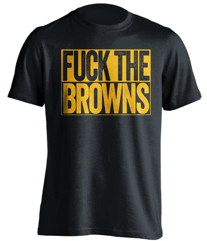 fuck the browns pittsburgh steelers black shirt