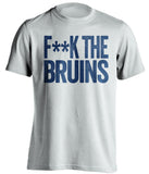 f**k the bruins buffalo sabres white tshirt