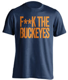 f**k the buckeyes illinois illini blue tshirt