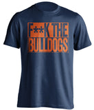f**k the bulldogs auburn tigers blue shirt