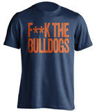 f**k the bulldogs auburn tigers blue tshirt