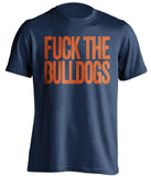 fuck the bulldogs auburn tigers blue tshirt