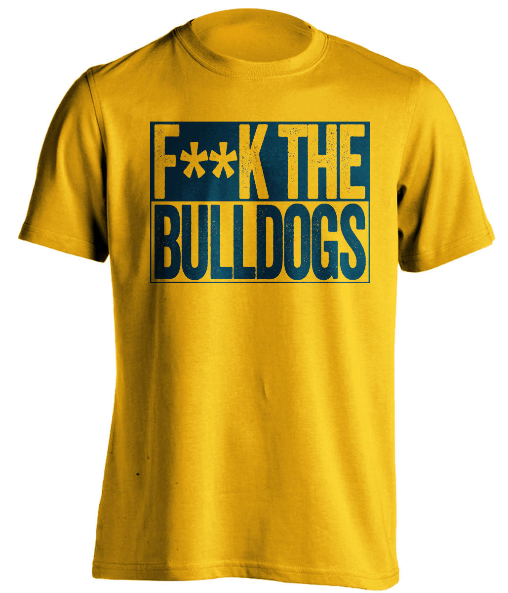 f**k the bulldogs georgia tech jackets gold shirt