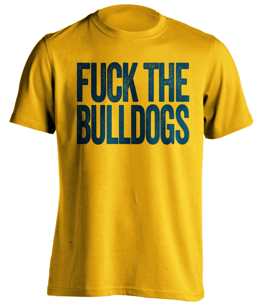 fuck the bulldogs georgia tech jackets gold tshirt