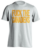 FUCK THE CANADIENS Boston Bruins white Shirt