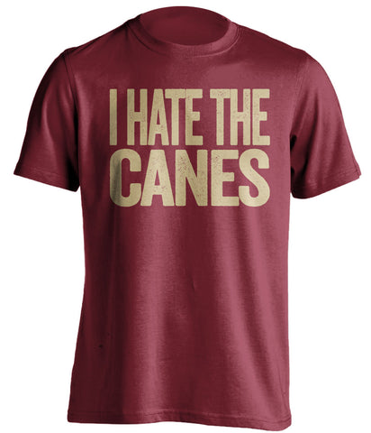 i hate the canes fsu seminoles red tshirt