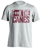 f**k the canes florida state seminoles white shirt