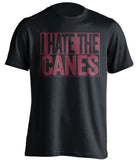 i hate the canes fsu seminoles black shirt