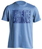 i hate the cardinals kansas city chiefs blue shirt