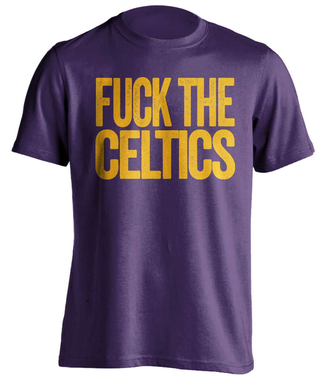 fuck the celtics la lakers purple tshirt