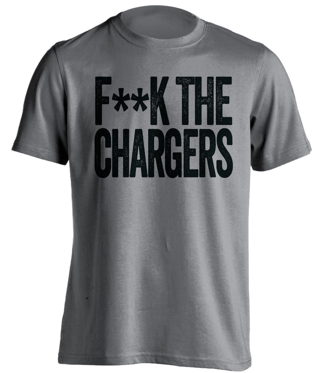 f*ck the chargers oakland raiders grey tshirt