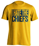 i hate the chiefs san diego chargers gold shirt