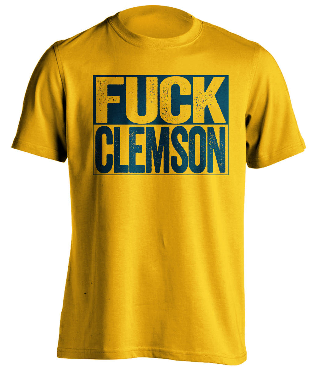 FUCK CLEMSON Georgia Tech Yellow Jackets gold TShirt