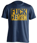 FUCK CLEMSON Georgia Tech Yellow Jackets blue TShirt