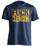 FUCK CLEMSON Georgia Tech Yellow Jackets blue TShirt