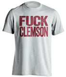 fuck clemson south carolina gamecocks white tshirt