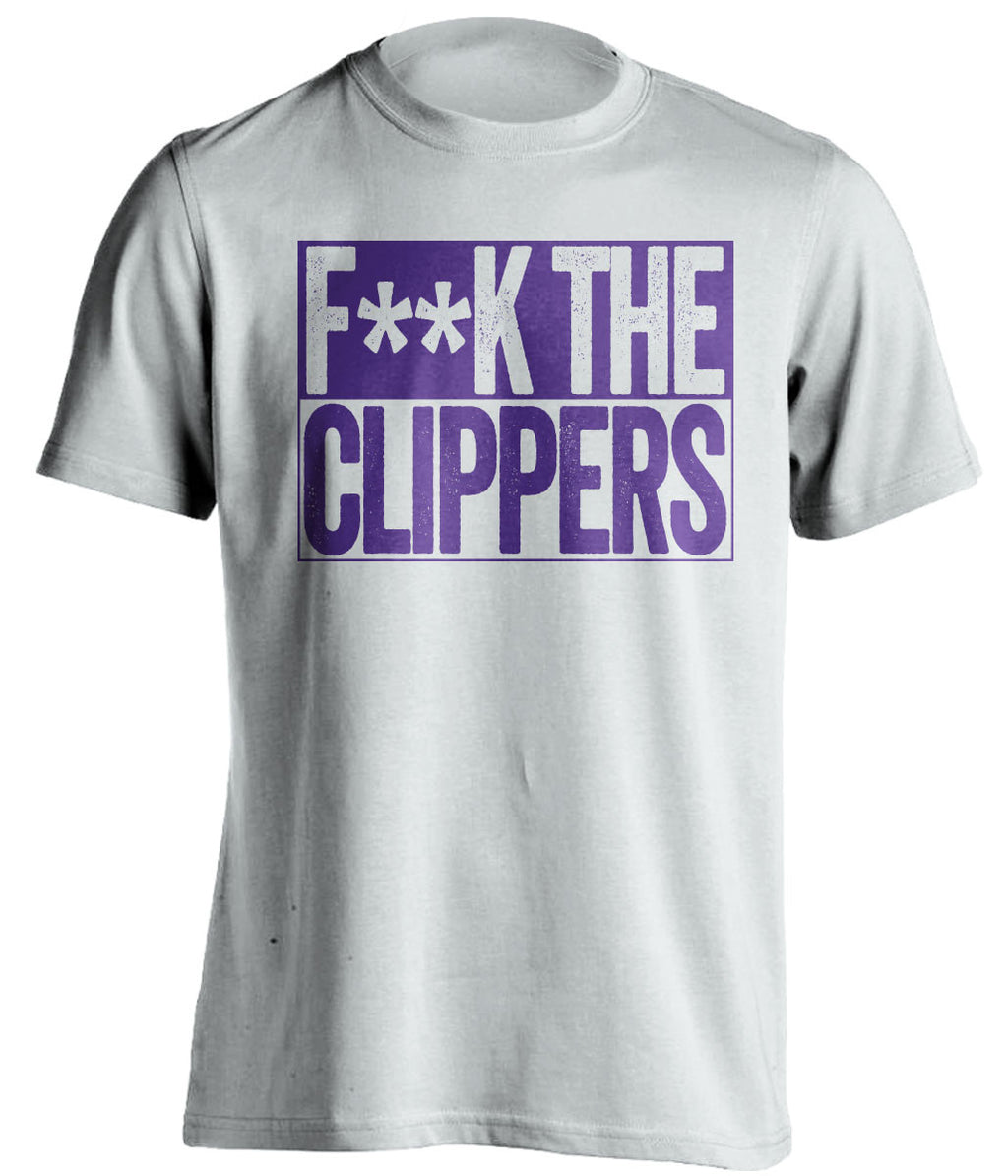 F**K THE CLIPPERS Los Angeles Lakers white TShirt