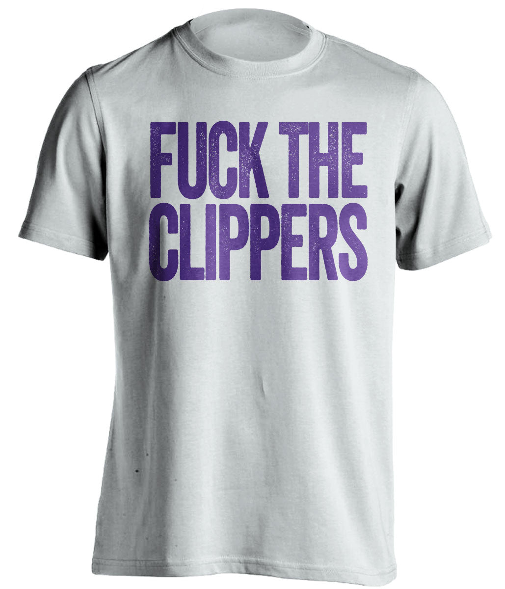 FUCK THE CLIPPERS Los Angeles Lakers white Shirt