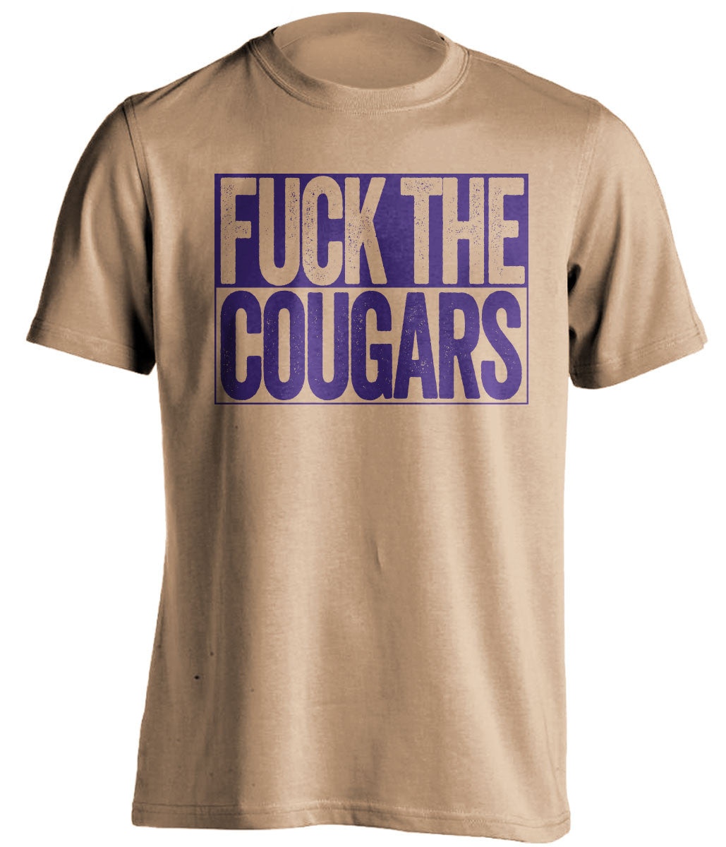 FUCK THE COUGARS Washington Huskies gold TShirt
