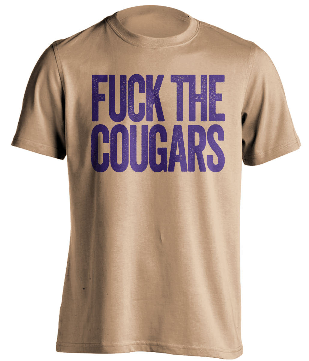 FUCK THE COUGARS Washington Huskies gold Shirt