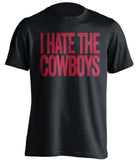 i hate the cowboys houston texans black tshirt