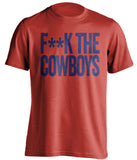 f*ck the cowboys new york giants red tshirt